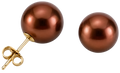 10.5-11.0mm Chocolate Freshwater Pearl Earring Studs (SKU: 190529)