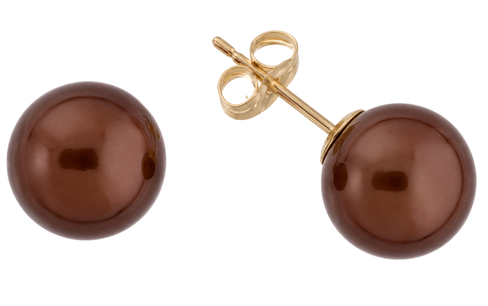 8.5-9.0mm Chocolate Freshwater Pearl Stud Earrings (SKU: 190519)