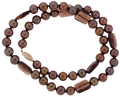18" Chocolate Potato Pearl Necklace w/ Smoky Square Beads (SKU: 190282)