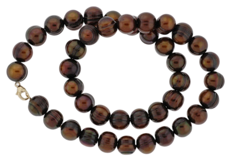 18" Chocolate Ring Pearl Necklace with Bracelet (SKU: 190810)