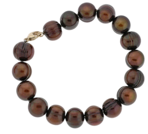 18" Chocolate Ring Pearl Necklace with Bracelet (SKU: 190810)