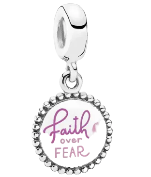 Pandora Faith Over Fear Breast Cancer Dangle Charm Sterling Silver (SKU: ENG791169-98