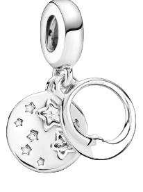 Pandora Sleeping Moon And Stars Dangle Charm Sterling Silver (SKU: 799242C01)