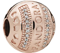 Pandora Rose Round Logo Clip 14kt Rose Gold Plated (SKU: 787433CZ)