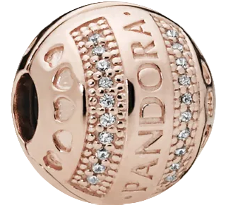 Pandora Rose Round Logo Clip 14kt Rose Gold Plated (SKU: 787433CZ)