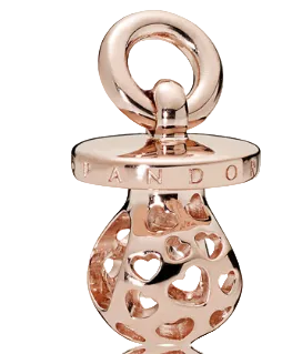 Pandora Rose Harmonious Hearts Pacifier Dangle Charm Rose Gold Plated (SKU: 787256)
