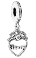 Pandora Princess Crown Heart Dangle Charm Sterling Silver (SKU: 791962CZ)