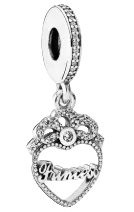 Pandora Princess Crown Heart Dangle Charm Sterling Silver (SKU: 791962CZ)