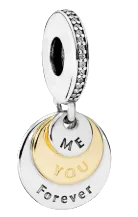 Pandora You & Me Forever Dangle Charm Sterling Silver/ 14k Gold (SKU: 791979CZ)