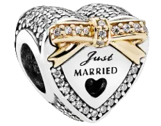 Pandora Just Married Heart Charm Sterling Silver (SKU: 792083CZ)