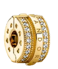 Pandora Shine Pave Lines And Logo Clip 14k Gold Plated (SKU: 769042C01)