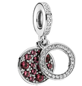 Pandora Sparkling Red Disc Dangle Charm Sterling Silver (SKU: 799186C03)