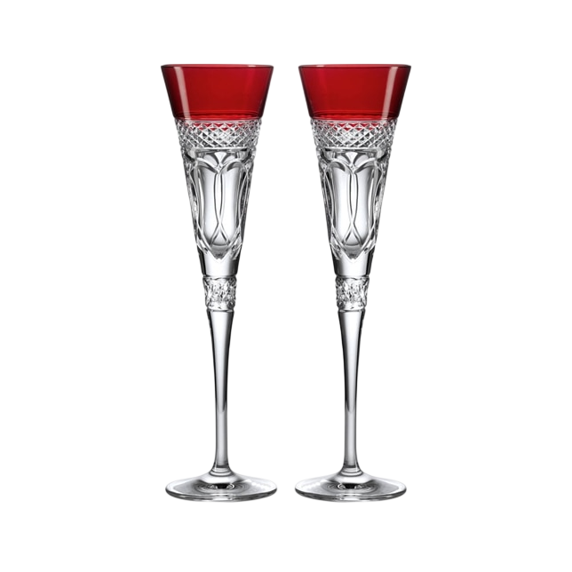 Waterford Times Square Colored Flute Love 2023S/2 Ruby (SKU: 1061951)