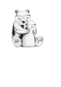Pandora Sterling Silver Hugging Polar Bears Animal Charm (SKU: 790032C01)