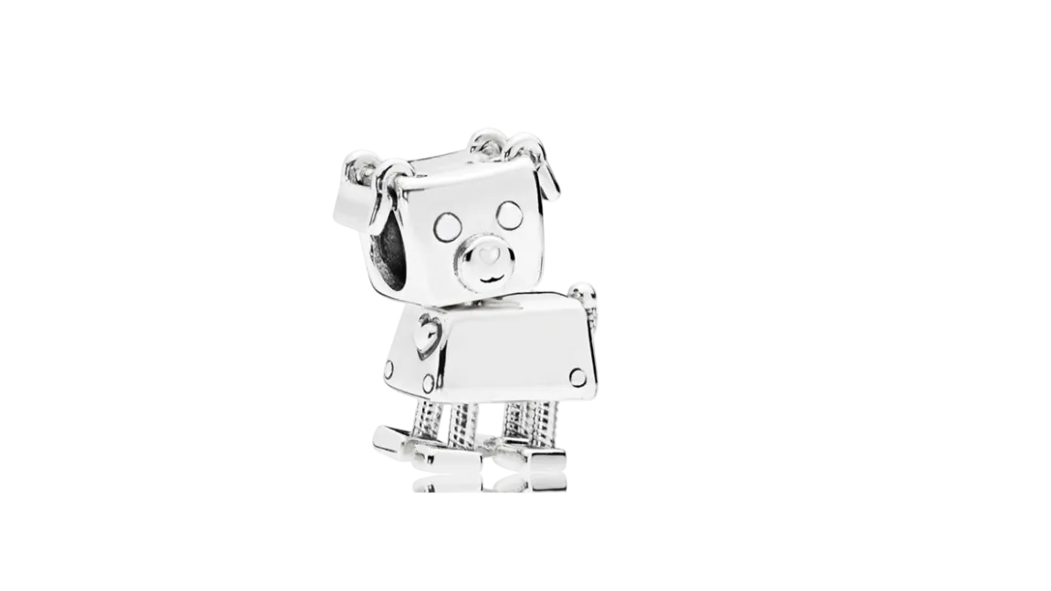 Pandora Sterling Silver Bobby Bot Dog Robot Charm (SKU: 797551EN12)