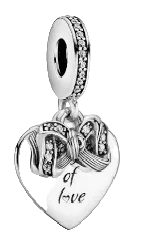 Pandora Bow and Heart Sterling Silver Charm (SKU: 799221C01)