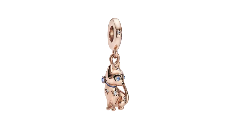 Pandora 14kt Gold Plated Sparkling Dangle Pet Cat Charm (SKU:782259C01)