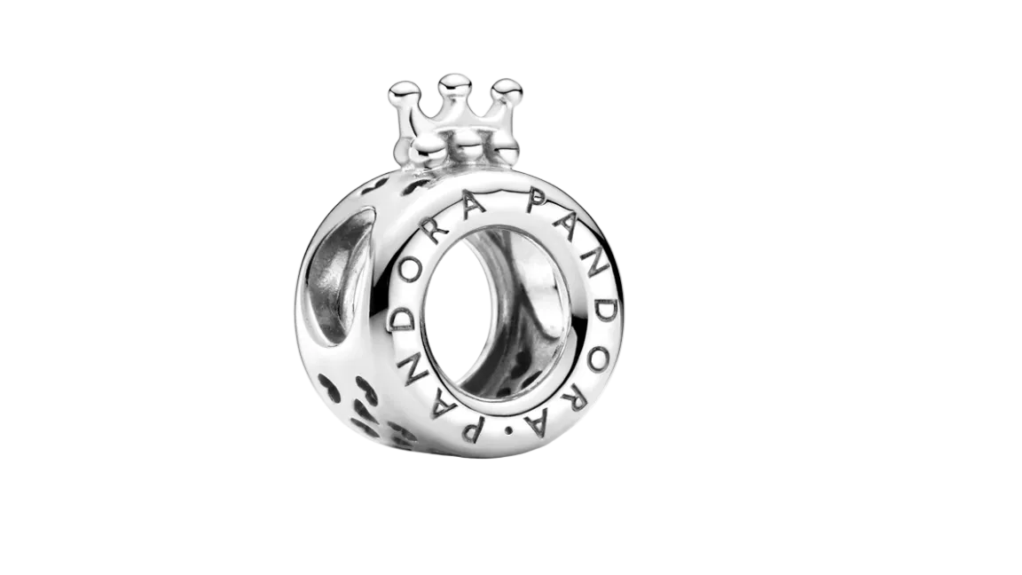 Pandora Sterling Silver Logo and Crown Charm (SKU:799036C00)