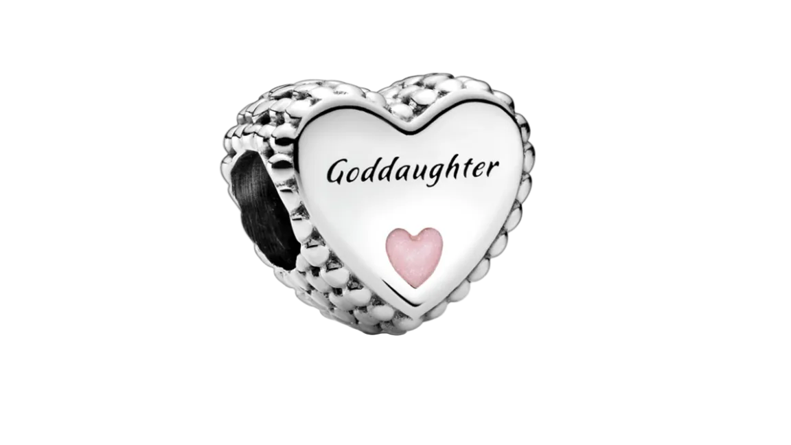 Pandora Sterling Silver Goddaughter Heart Charm (SKU:799147C01)