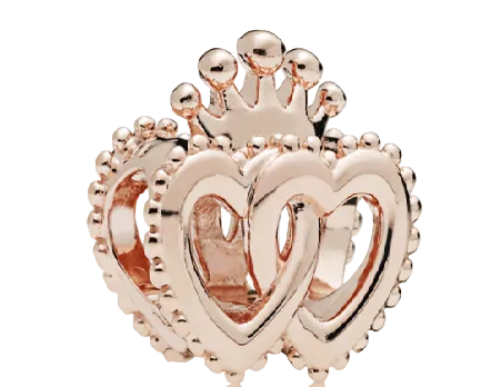 Pandora Rose Gold Plated United Regal Hearts Charm (SKU: 787670)