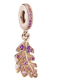 Pandora Rose Gold Plated Oak Leaf Dangle W/CZ'S (SKU: 789552C01)