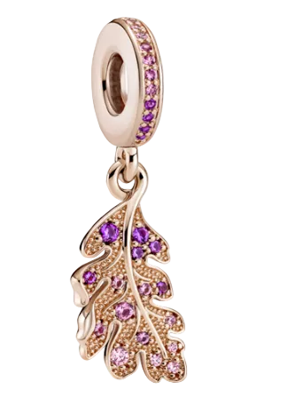 Pandora Rose Gold Plated Oak Leaf Dangle W/CZ'S (SKU: 789552C01)