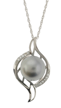 Up-Down Swoop Grey Tahitian Pearl Necklace (SKU: 192631)