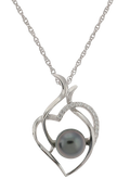Leaf-Heart Tahitian Pearl Necklace (SKU: 192633)