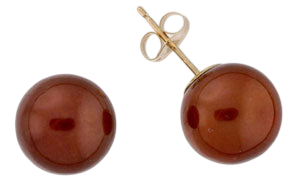 10.5-11.0mm Chocolate Freshwater Pearl Earring Studs (SKU: 190529)