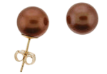 9.0-9.5mm Chocolate Freshwater Pearl Stud Earrings (SKU: 190615)