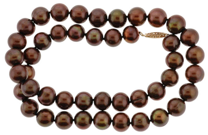18" Chocolate Potato Pearl Necklace (SKU: 190283)