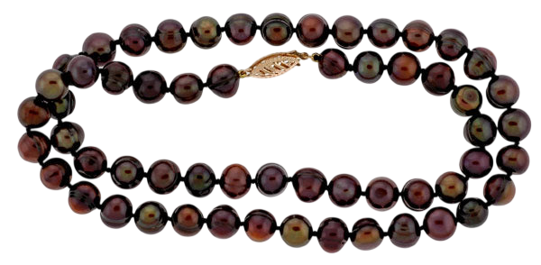 18" Chocolate Ring Pearl Necklace (SKU: 190815)