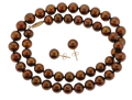 18" Chocolate Pearl Necklace and Round Shaped Earrings Set (SKU: 190203)