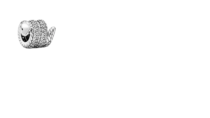 Pandora Sparkling Wrapped Snake Sterling Silver Charm (SKU: 799099C01)