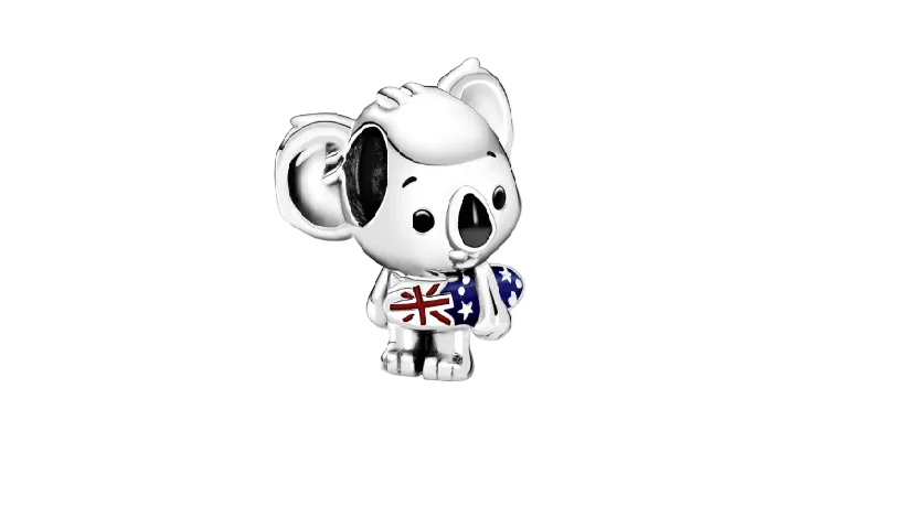 Pandora Australia Surfing Koala Sterling Silver Charm (SKU: 799031C01)