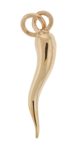 14K Yellow Gold Solid Small Italian Horn Charm SKU: 50024