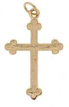 14K Yellow Gold Fancy Cross with Rounded Edges SKU: 52289