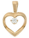 14K Yellow Gold Diamond Heart Pendant SKU: 55175