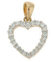 14K Yellow Gold Diamond Heart Pendant SKU: 56439