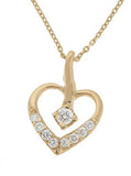 14K Yellow Gold Diamond Heart Pendant SKU: 56531