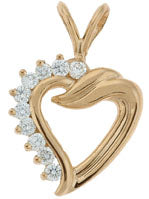 14K Yellow Gold Diamond Heart Pendant (.50 CTW) SKU: 56581
