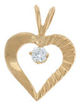 14K Yellow Gold Diamond Heart Pendant SKU: 57068