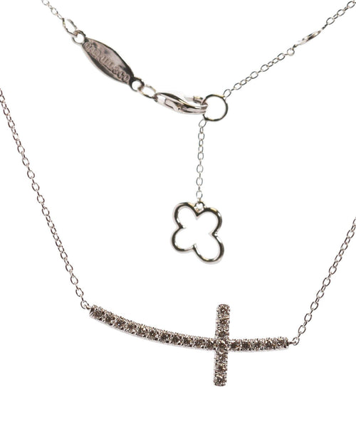 14K Yellow Gold Curved Sideways Cross - M.S.C. Sales