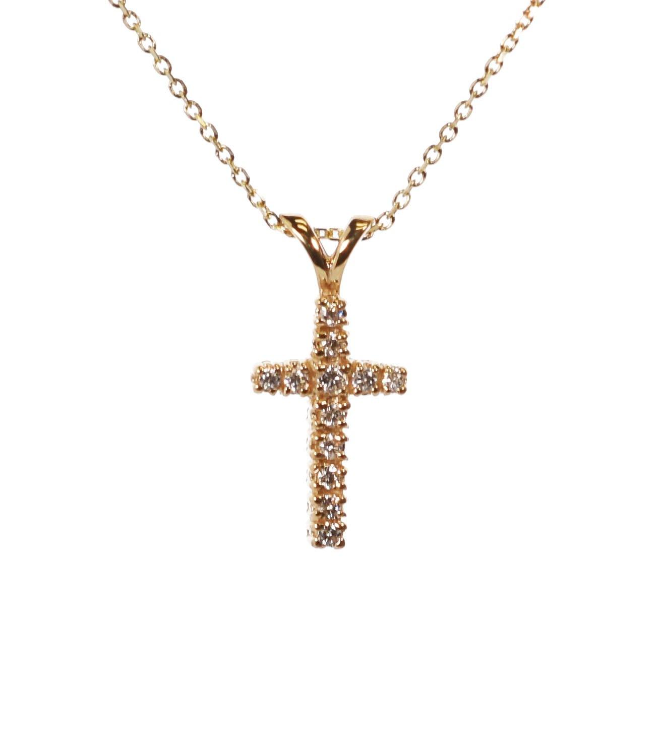 14KYG Prong Set Diamond Cross - M.S.C. Sales