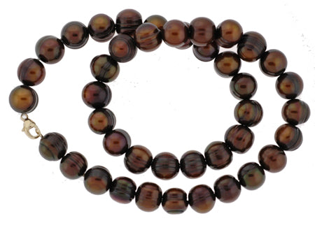 18" Chocolate Ring Pearl Necklace with Bracelet (SKU: 190810)