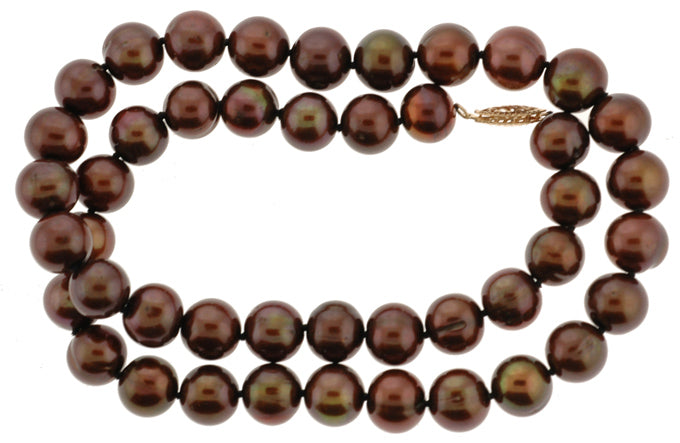 18" Chocolate Potato Pearl Necklace (SKU: 190283)