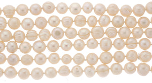 64" Endless White Pearl Strand Ringed Freshwater Pearls - M.S.C. Sales